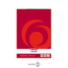 Spirálos jegyzetblokk, X.book,  A/5, 50 lap,  kockás