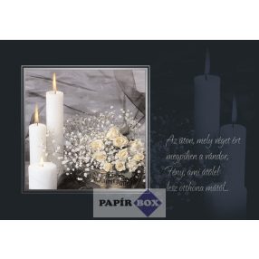 Képeslap, részvét, gyertyás
