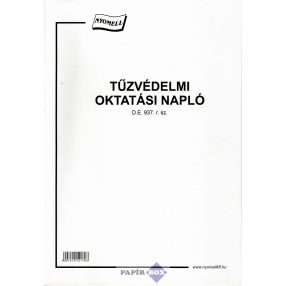 D.E.937 Tűzvédelmi oktatási napló A/4