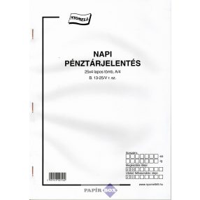 B.13-25/V Napi pénztárjelentés A/4 25x4lap