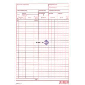 B.12-152 Raktári nyilvántartó karton A/4