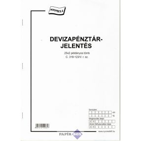 C.318-123 Deviza pénztárjelentés A/4 25x2 példányos