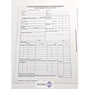   B.7300-261/új/V Külföldi kiküldetési rendelvény és költségelszámolás A/3
