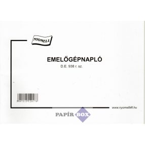 D.E. 938 Emelőgépnapló A/5