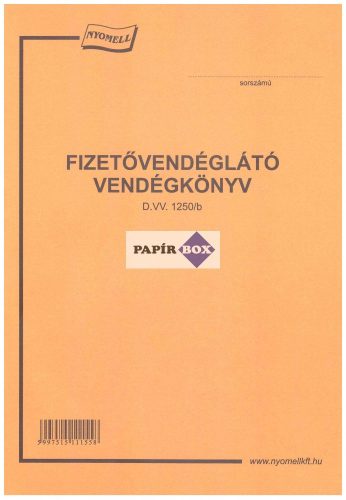 D.VV. 1250/b. Fizetővendéglátó vendégkönyv