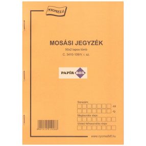 C.3410-109/V Mosási jegyzék 50x2 A/5