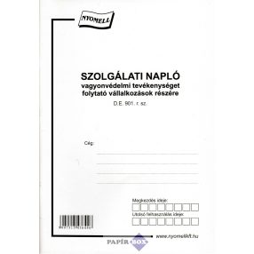 D.E. 901. Szolgálati napló A/5