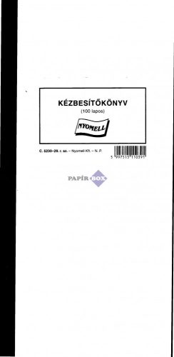 C.5230-29 Kézbesítőkönyv 100 lapos 