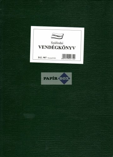 D.E.987 Szállodai vendégkönyv, 150 lapos