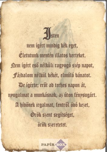 Merített papír, Isten nem ígért mindig kék eget...