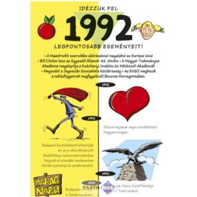 Képeslap, születésnap, 1992.