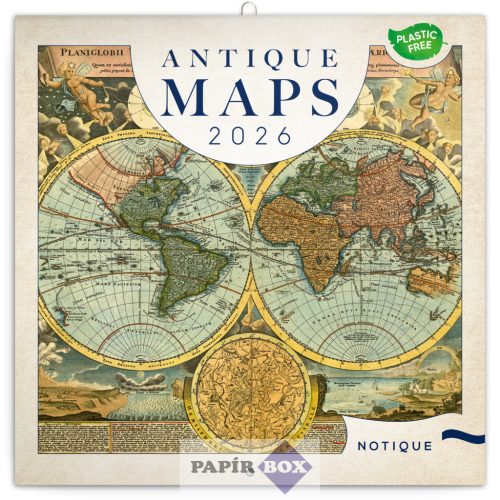 Falinaptár, lemeznaptár, 2026. Antik térképek (Antique Maps)