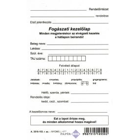 A.3510-153 Fogászati kezelőlap