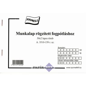 A.3510-159 Munkalap rögzített fogpótláshoz, A/5