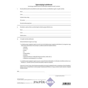   A.3510-215/V Egészségügyi nyilatkozat, A/4, álló, 3 példányos