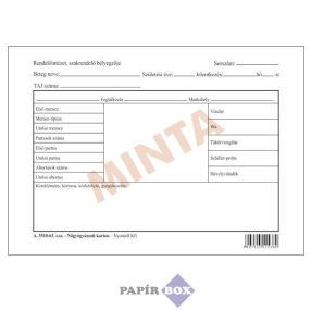 A.3510-63 Nőgyógyászati karton, A/5
