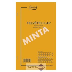 A.ERDŐ 211/B/V Felvételi lap, álló, 50x3 lapos