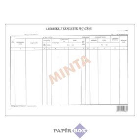 B.11-96 Leértékelt készletek jegyzéke