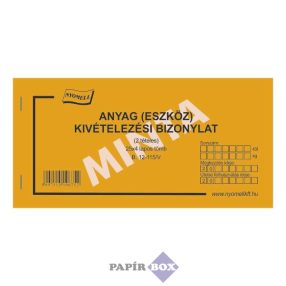   B.12-115/V Anyag/eszköz kivételezési bizonylat, 2 tételes, fekvő