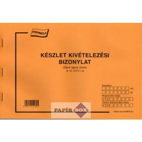   B.12-137/V Készlet kivételezési bizonylat, 10 tételes, B/5