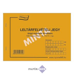   B.14-11 Leltárfelvételi jegy tárgyi eszközök felvételére