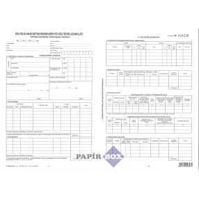   B.7300-261/új/V Külföldi kiküldetési rendelvény és költségelszámolás A/3