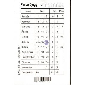 B.Váll.342. Parkolójegy