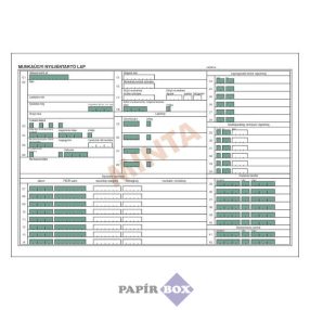 C.0243-40/F Munkaügyi nyílvántartó lap, fekvő