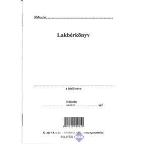 C.3277-5 Lakbérkönyv, A/6, 16 oldalas