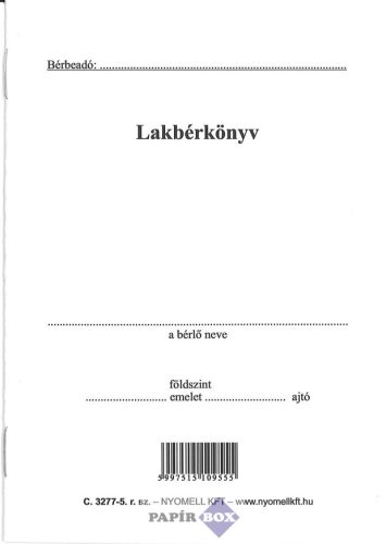 C.3277-5 Lakbérkönyv, A/6, 16 oldalas