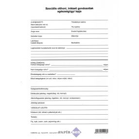   C.3212-16 Szociális otthoni, intézeti gondozottak egészségügyi lapja, A/4