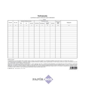   C.3212-23 Nyílvántartás a gondozási - és élelmezési napok alakulásáról