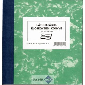C.3341-20 Látogatások előjegyzési könyve, 150 lapos