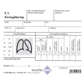 C.3321-35/a Kivizsgálási lap (tüdő)