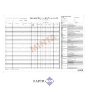 C.3304-40/a Egészségügyi nyilvántartó lap, A/3