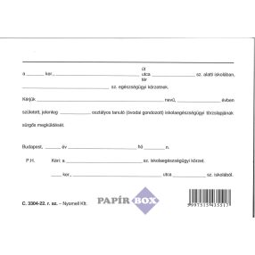 C.3304-22. Egészségügyi törzslap kérő