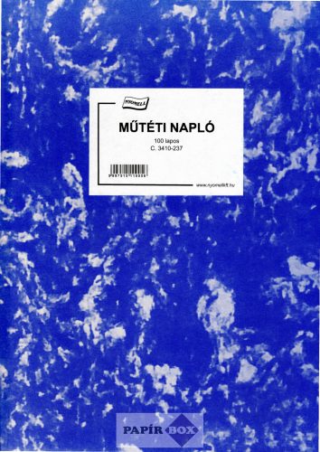 C.3410-237 Műtéti napló, A/4, 100 lapos