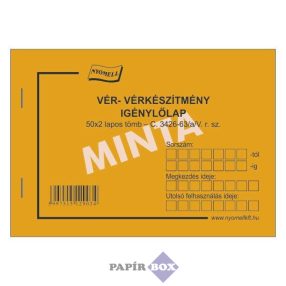 C.3426-63/A/V Vér- és vérkészítmény igénylőlap, A/6