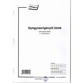 C.3410-347/V Gyógyszerigénylő tömb 25X3, A/4