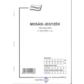 C.3410-109/V Mosási jegyzék 50x2 A/5