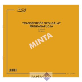 C.3426-41 Transzfúziós szolgálat munkanaplója