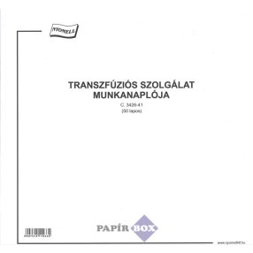 C.3426-41 Transzfúziós szolgálat munkanaplója