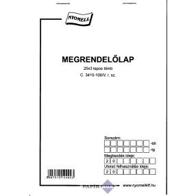 C.3410-106/V Megrendelőkönyv A/5