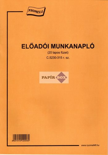C.5230-315. Előadói munkanapló A/4