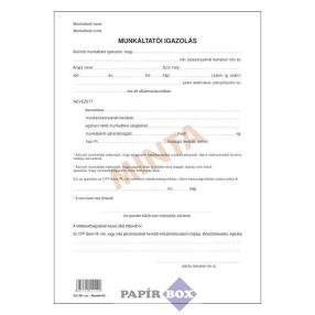 D.E.801 Munkáltatói igazolás