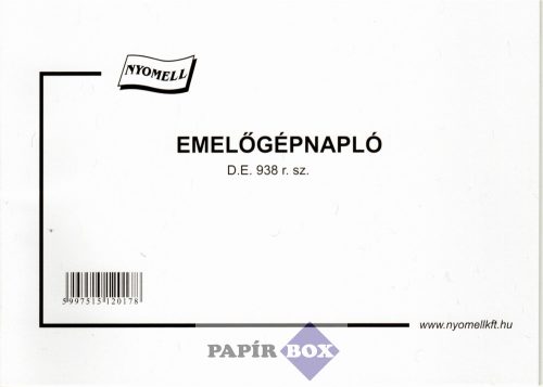 D.E.938 Emelőgépnapló A/5