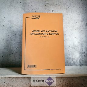 D.E 962 Veszélyes anyagok nyilvántartó könyve