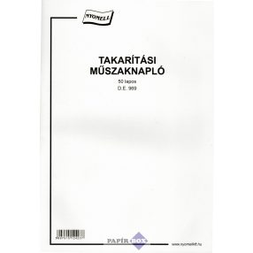 D.E.969 Takarítási műszaknapló A/4 50 lapos