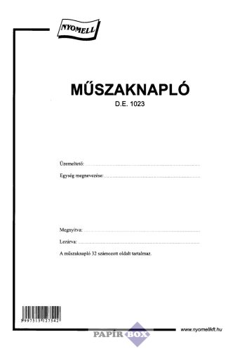 D.E.1023 Műszaknapló