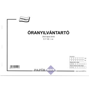 D.F.60/V Óranyílvántartó A/4, 25x3 példányos